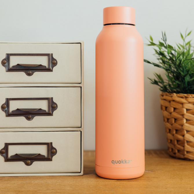 QUOKKA THERMAL SS BOTTLE SOLID PASTEL PEACH 850 ML