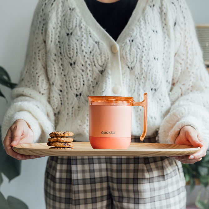 QUOKKA DROP SAFE THERMAL SS MUG WAVE PEACHY PINK 260 ML