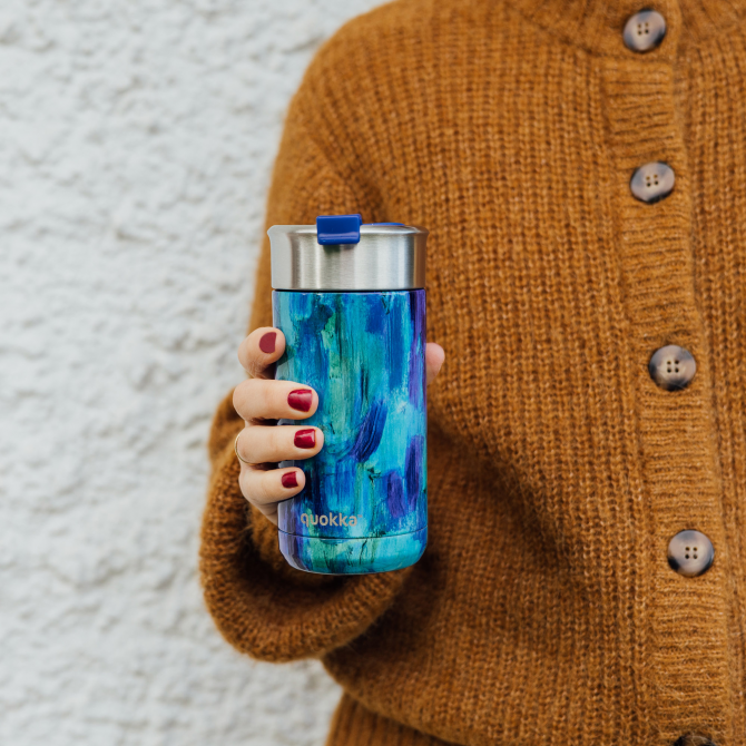 QUOKKA THERMAL SS COFFEE TUMBLER BOOST BLUE PAINT 400 ML