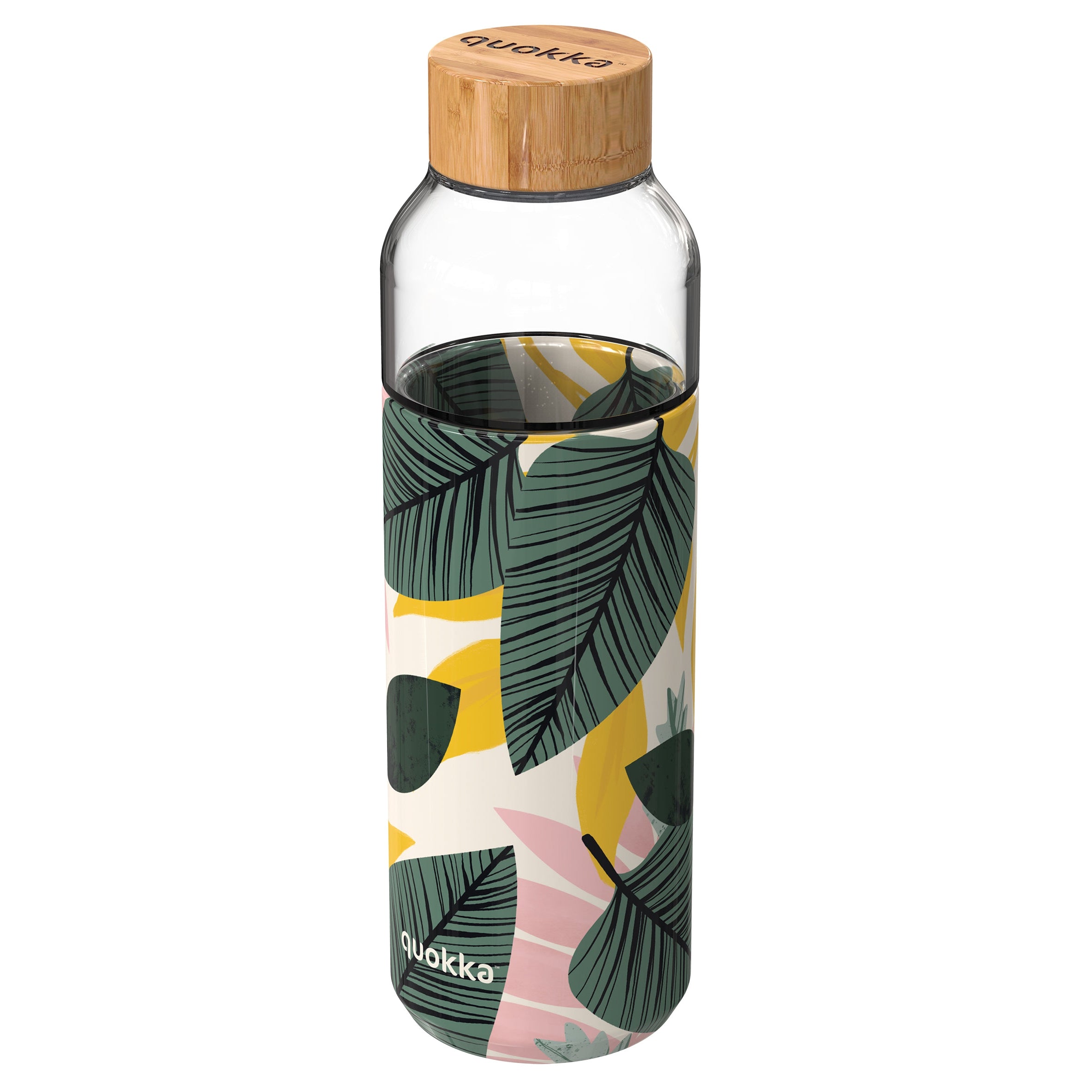 QUOKKA GLASS BOTTLE WITH SILICONE COVER FLOW 660 ML AUTUMN LEAVES