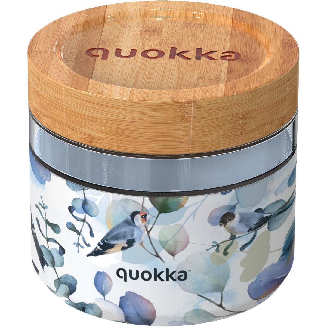 QUOKKA GLASS FOOD JAR WITH SILICONE COVER DELI BLUE NATURE 820 ML