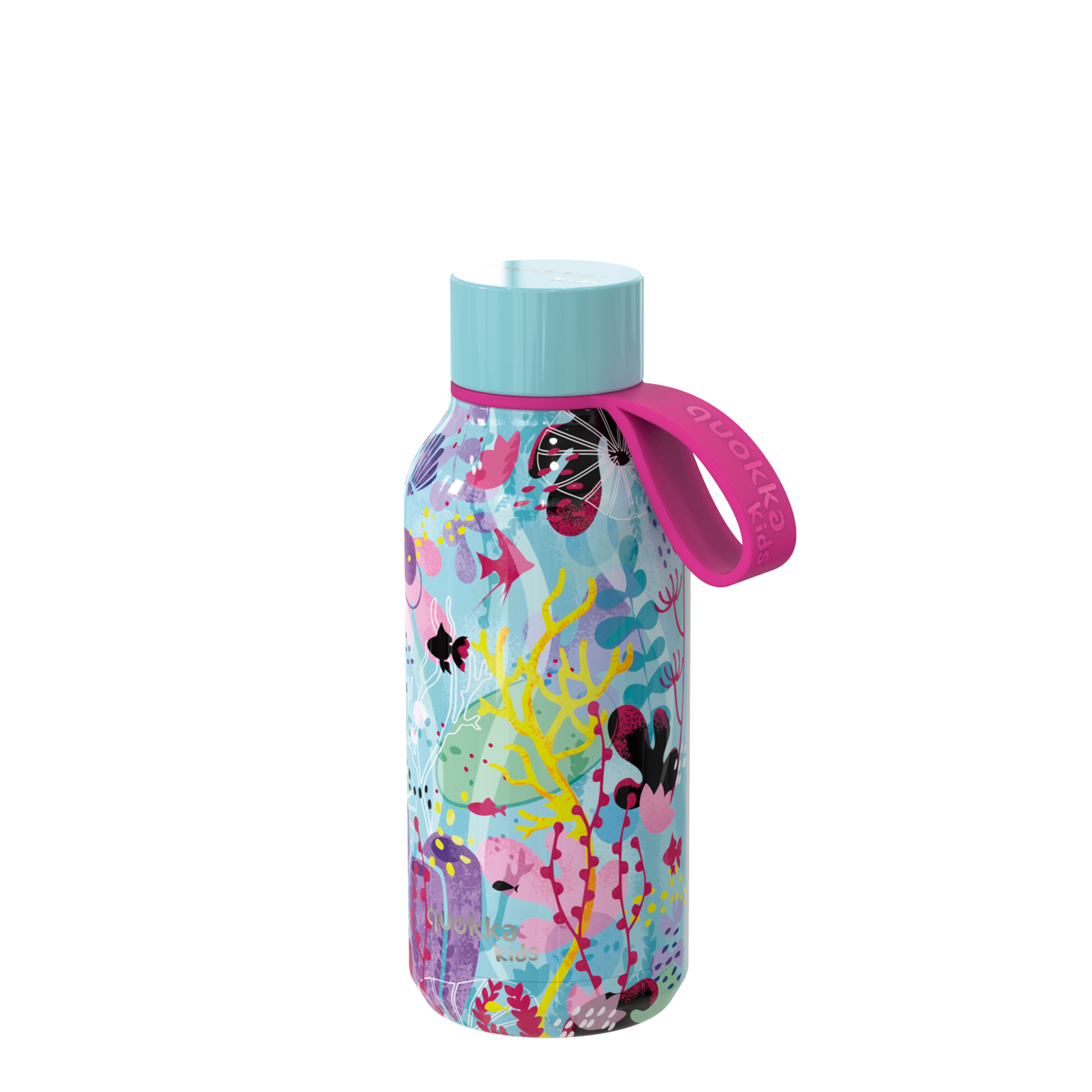 QUOKKA KIDS THERMAL SS BOTTLE SOLID WITH STRAP UNDERWATER 330 ML