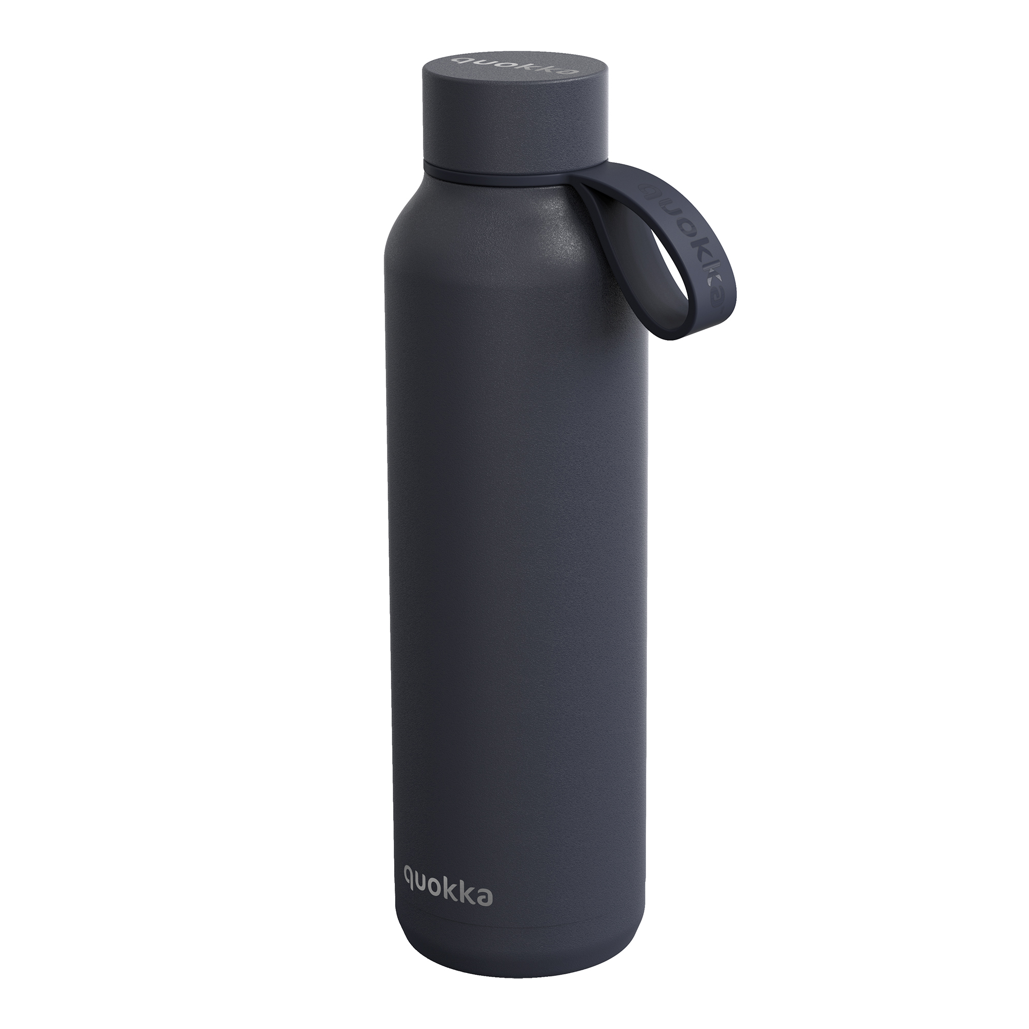 QUOKKA THERMAL SS BOTTLE SOLID WITH STRAP SLATE 630 ML