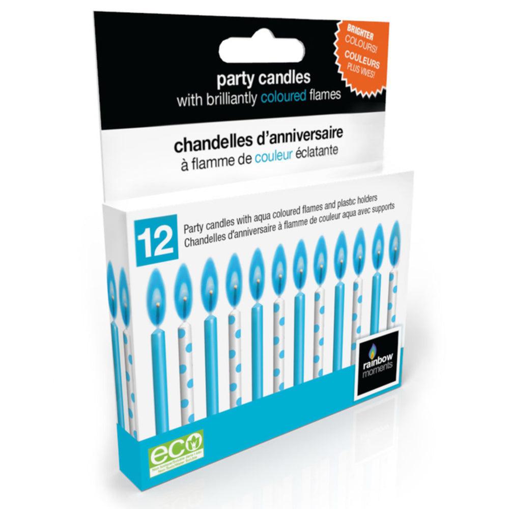 Aqua Dots Colored Flame Birthday Candles (12-PACK)