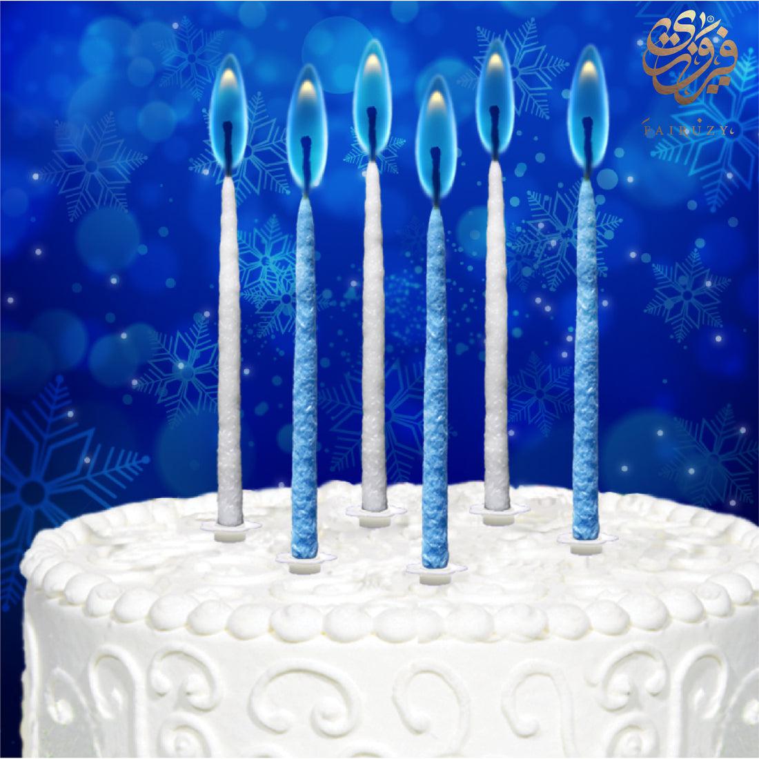 White & Blue Flame Icicle Candles
