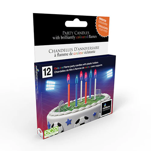 Sporty colored flam birthday candles-Red,White and Blue