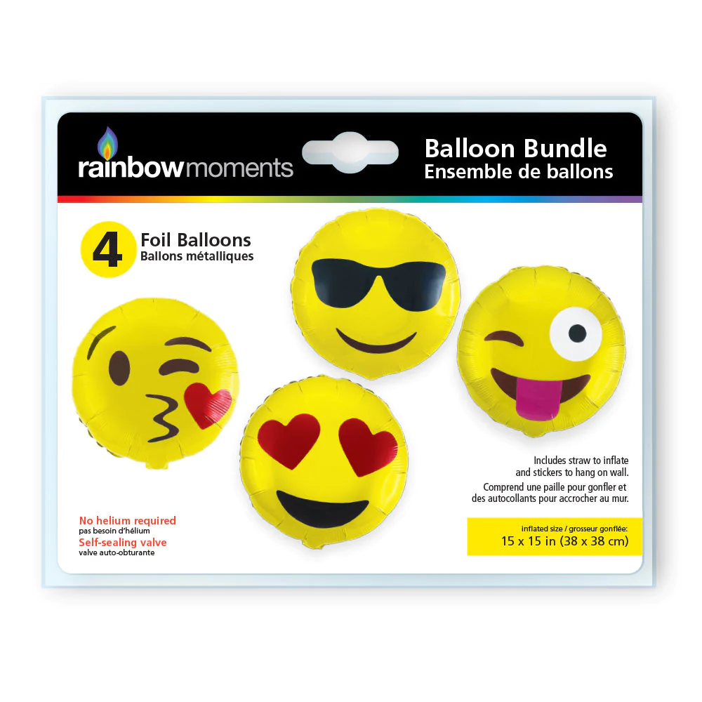 Foil Balloon Set – Emojis Theme