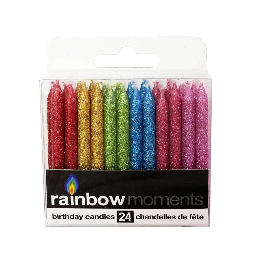 Glitter Paraffin Candles - 24 pack Multicolor