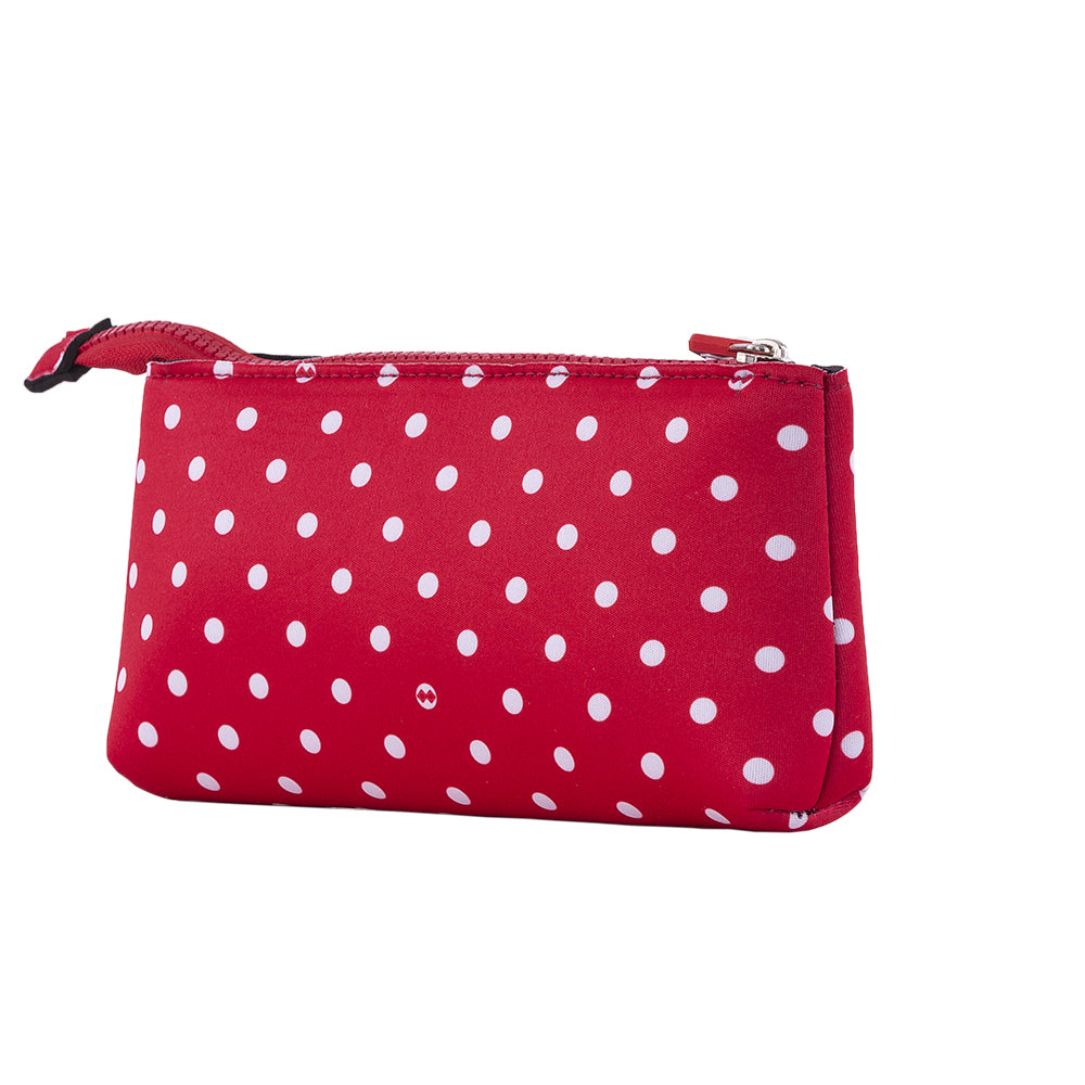 Creative Pixelated Pencil Case (Red with White Polka Dots)